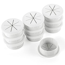 HYCC 10 Pack 2 Inch Flexible Desk Grommet,Organize Wires and Cables on Office Equipment, Computer Components, Entertainment Systems Effectively - Color: White