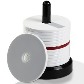 My Plast Schockbesteck Schocken Set mit 14 Scheiben - 13 Weiß + 1 Rot - Schock Besteck zum Knobeln, Meiern, Mörkeln, Jule, Maxen - Hochwertiger Würfelspiel Knobelspiel Schockturm aus Kunststoff