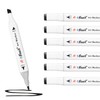 ArtBeek 6pcs Black Brush Tip Alcohol Markers Set, Dual Tips
