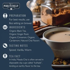 Organic Positively Tea Company, Masala Chai Black Tea, K-Cup Compatible, 24 Pods