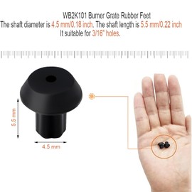 16pcs WB2K101 Rubber Feet Gas Range Stovetop Grate Feet Replacement Compatible with GE Kenmore, 3/16" Hole Gas Stove Top Cooktop Burner Grates Replaces WB02T10461 AP2622260 PS241358 (WB2K101)