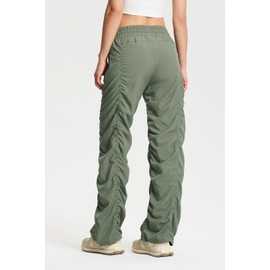 Yogipace Women's UV Protection Water Resistant Lightweight Dance Studio Pants Travel Pant,31",Grey Sage,Size XL