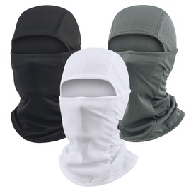 Black White Grey 3 Pack Ski Mask for Men Balaclava Face Mask Women Summer Shiesty Masks Full Head Cover Motorcycle Helmet Sun UV Protection