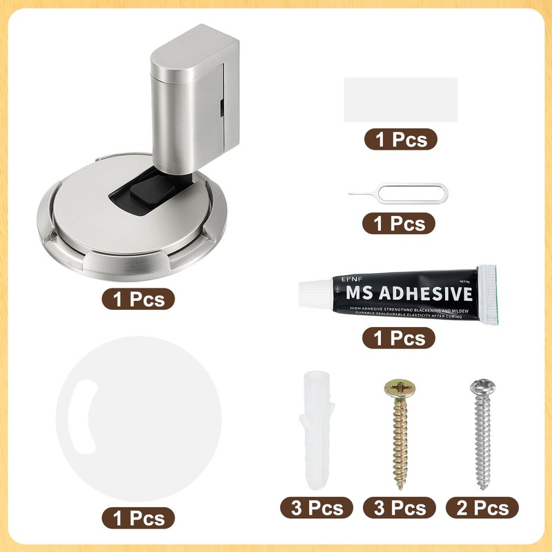 QUARKZMAN Magnetischer Türstopper, leiser magnetischer Bodentürstopper mit Klebstoff, mechanischer Bodentürstopper