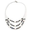 Avalaya 60cm Layered Necklace – Three-Strand Shell and Ceramic Beads