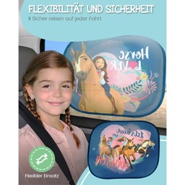 HiTS4KiDS 2 x Sun Shade for Side Windows (Spirit) - Attachment with Suction Cups - Effective Sun Protection Car Kids - UV Protection Car - Universal Fit Sun Shade Car