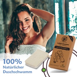 Small Planet AMZ® Öko 2-in-1 Luffa Schwamm, 6er-Set [TÜV SÜD geprüft] nachhaltiger Duschschwamm & Küchenschwamm - Luffa + Zellulose - vegan & plastikfrei