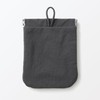 MUJI Wrinkle Nylon One-Handed Flat Pouch - Dark Gray S