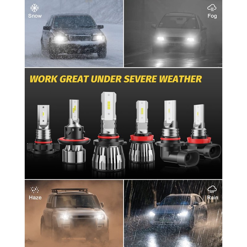 ETOILUMI 6PCS Ram High Low Beam Fog Light Bulbs Combo
