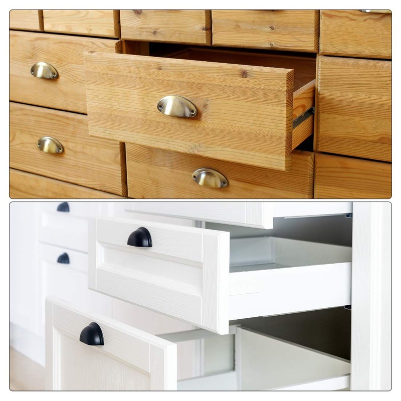 Sourcingmap Cup Drawer Pulls, Kitchen Cabinet Dresser Pull Handles Bronze