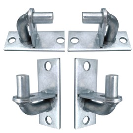 4 Pack Wall Mount Gate Hinges, Heavy Duty Farm Gate Hinges, Chain Link Fence Gate Hinges Fence Post Chain Link Gate Hinge with 5/8 Hinge Pin (Screws Not Included)