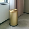 2.4 Gallon Brushed Gold Bathroom Trash Can with Swing Lid,Stainess