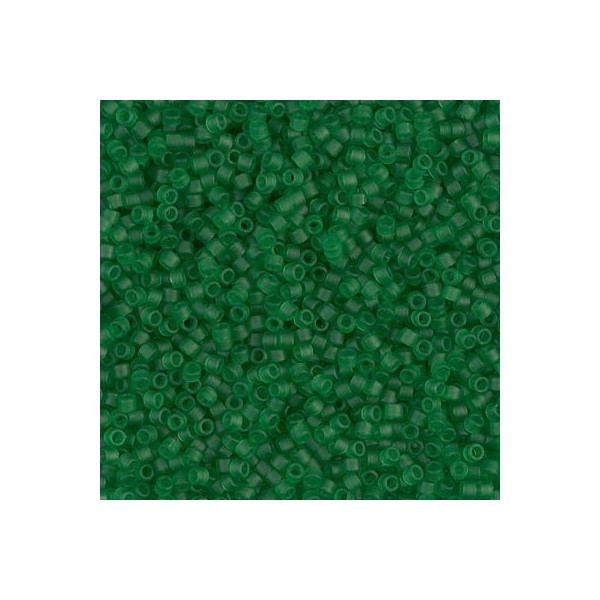 Miyuki Delica 11/0 Cylinder Seed Beads - Matte Tr Green