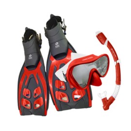 Hawaii Divers Deep Sea Junior Snorkeling Set, Red, L/XL