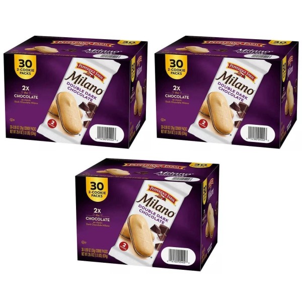 Pepperidge Farm 3 PACK Pepperidge Farm Milano DOUBLE DARK CHOCOLATE