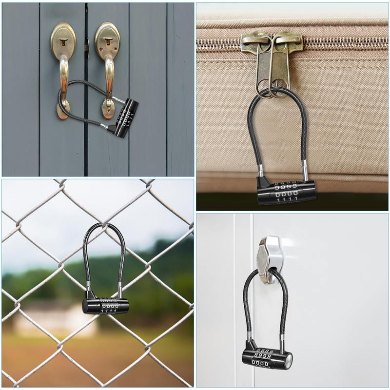 AMIR Long Shackle Combination Lock, 4 Digit Combination Padlock with