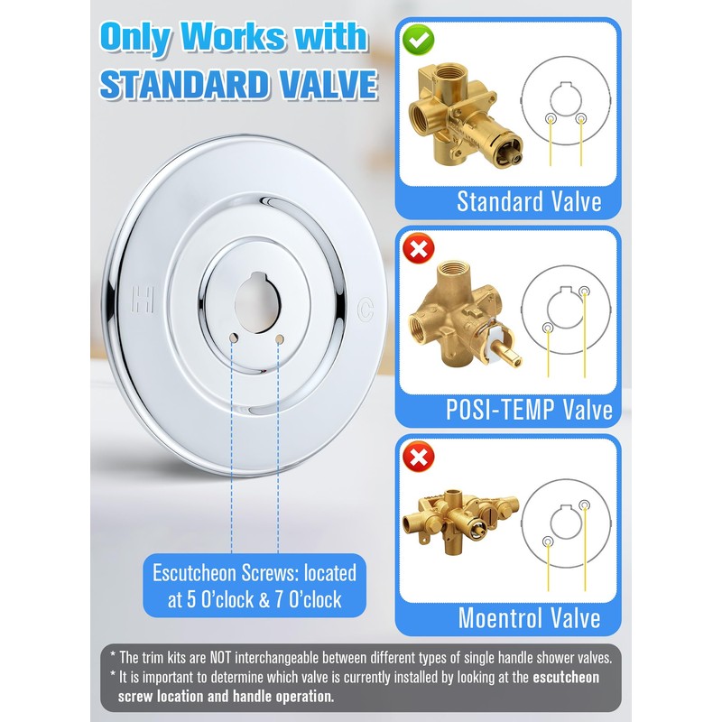 Avenuebool Tub and Shower Trim, Compatible with Moen Chateau T470