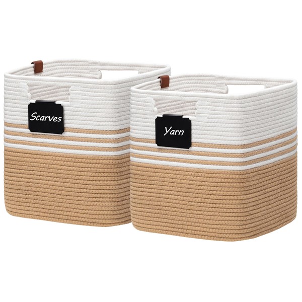 UBBCARE 13 Inch Cube Storage Bins with Clips Labels, Shelf