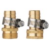 2 Pack 5/8 Inch Brass Thread Garden Hose Connector Hose