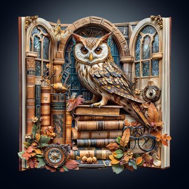 Wooden Puzzles for Adults, 275pcs Wood Bookcase Owl Puzzle, Unique Animal Shape Puzzles with Wood Box, 32 * 31cm Wooden Puzzle for Family Game and Birthday Gifts for Friend