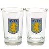 Aston Villa FC Aston Villa Two Pack Shot Glasses, Multicoloured,