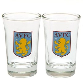 Aston Villa FC Aston Villa Two Pack Shot Glasses, Multicoloured, Single