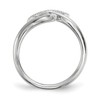 Sterling Silver Rhodium-plated CZ Adjustable Fingernail Ring