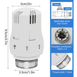 AVCXEC Thermostatic Head, Pack of 4 Radiator Thermostatic Head, M30 x 1.5 Radiator Valve Thermostat, Heating Controller, Heating Valve, Radiator Thermostatic Valves, Thermostat Head for Office, Home