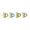 Creative Co-Op 4-Piece Hand-Painted Stoneware Plaid Mug Set, Multicolor