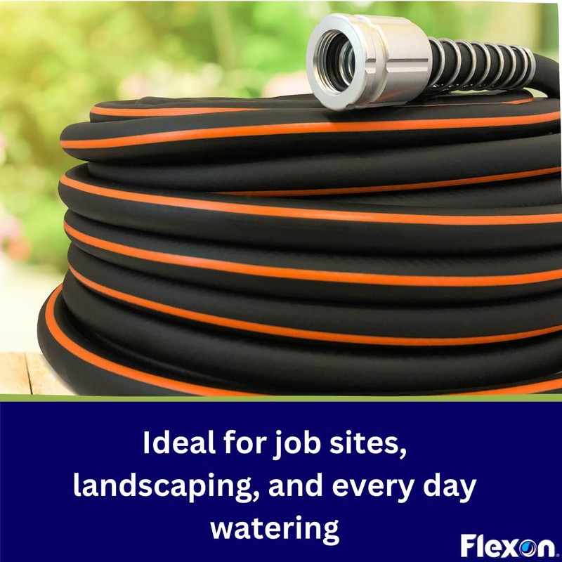 Flexon Flextreme Pro 5/8" x 50ft Performance Rubber Garden Hose