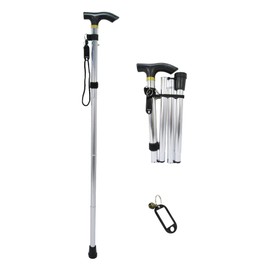 Monomania Folding Cane, 12 Types, Lightweight, 5 Levels of Adjustment, Respect for the Aged Day, Gift, Unisex, Seniors, Nursing, Senior Parties, Town Events, Prizes, Solid Color, Silver