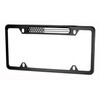 Stainless Steel License Plate Black Frame American (Chrome Flag)
