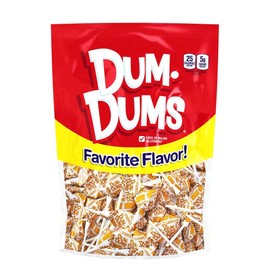 Dum Dums Butterscotch Lollipops - Bulk Candy Bag with Lollipops Individually Wrapped, Single Flavor Gourmet Suckers - 50 Count