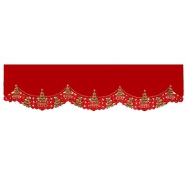 Grelucgo Christmas Holly Tree Mantel Scarf Winter Holiday Decorations 69 by 17 Inch, Red, 89” × 17”