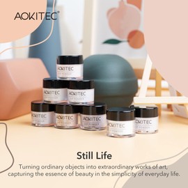 Aokitec 14Pcs Dip Powder Nail Kit Starter 8 Colors Collection, Acrylic Dipping Powder Liquid Set with Base Top Coat Activator Brush Saver for French Nails Art Manicure DIY Salon
