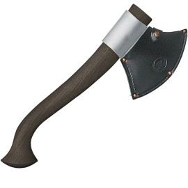 Fox Knives 682 Scout Trekking Axe Sassafrass Wood Handle w/ Leather Sheath - Sassafrass Black Wood