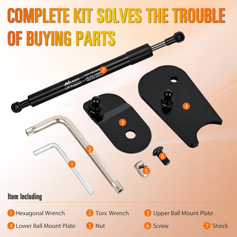 Nilight Pickup Tailgate Assist Shock Accessories for 22-25 Ford Maverick,