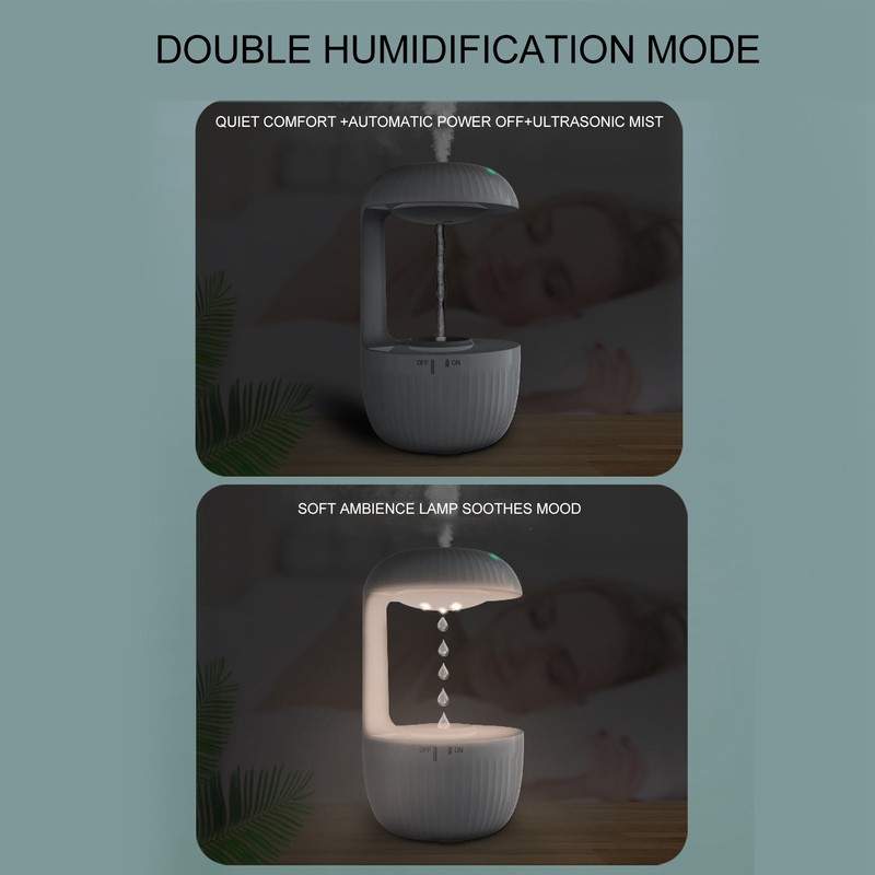 Cool Mist Humidifier 500ml Type C Anti Gravity Water Drop