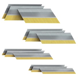 15 Gauge DA Angled Finish Nails, 34-Degree, 1200-Pack (2-1/2", 2", 1-1/2", 1-1/4" 300 Per Sizes), Galvanized Assorted Size Project Pack, for Pneumatic, Electric Angled Finish Nailer Gun