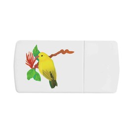 'Hawaii Amakihi Tropical Bird' Pill Box with Tablet Splitter (PI00032255)