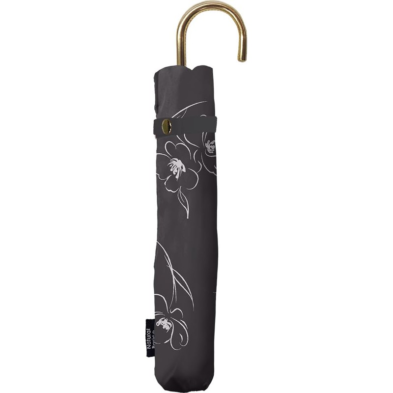 Nakatani Natural Basic Folding Umbrella, UV Lyrica, Charcoal Gray [924-055],
