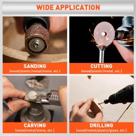 HORUSDY 308-Piece Rotary Tool Accessory, 1/8-in Shank Rotary Tool Kit, for Easy Polishing, Sanding, Cutting, Drilling, Engraving, Sharpening, Grinding with Carrying Case