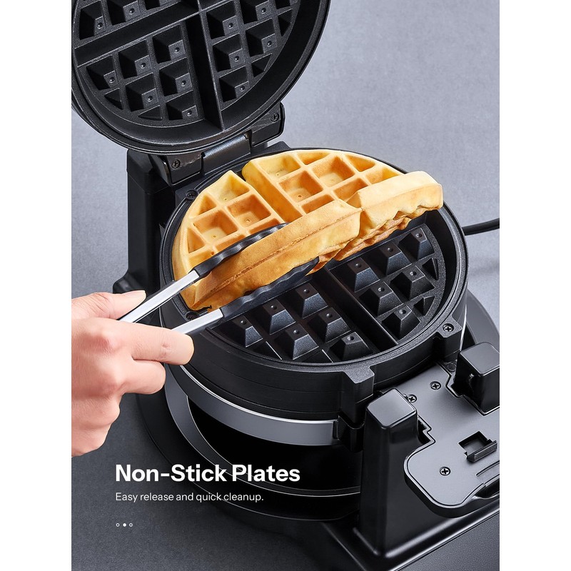 Yabano Belgian Waffle Maker - Professional Rotating Waffle Iron with