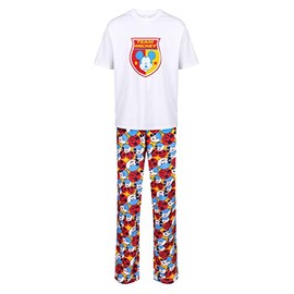 Mens Character Pyjamas Sleep Lounge Night Wear M to XXL Basketball Short Sleeve PJ Set (Team Mick L)