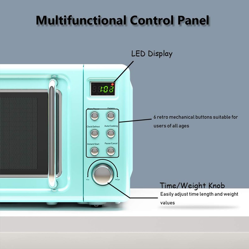 Nightcore Countert Retro Microwave Oven, Large 0.7Cu.ft, 700-Watt, Cold Rolled