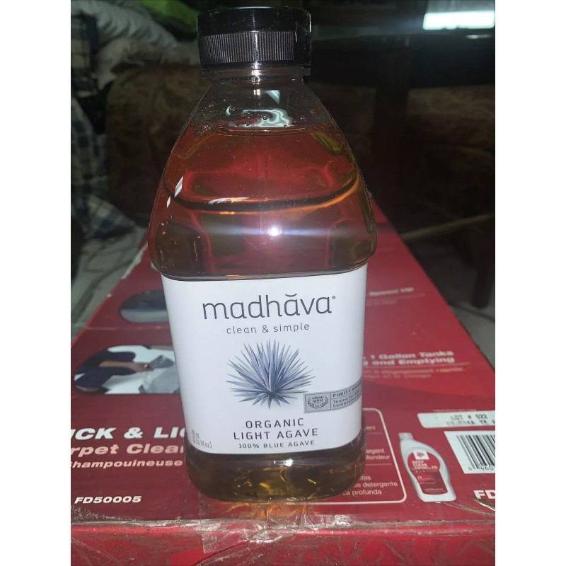 Madhava Organic Light Agave, 100% Blue Agave Sweetener Sugar Substitute,