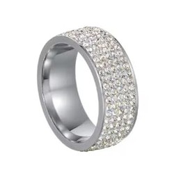 Crystal Encrusted Eternity Ring (silver, 10)