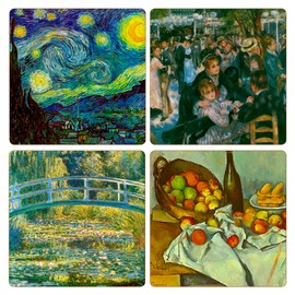 CoasterStone "Impressionists Collection" Absorbent Coasters, 4-1/4-Inch, Set of 4
