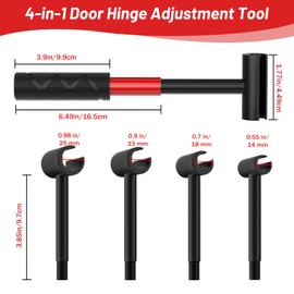 4-in-1 Door Hinge Adjustment Tool, Hinge Gap Adjusting Wrench, Door Repair Kit for Residential and Commercial, Heavy Hinges Wrench Bender Set with Rubber Grip, Cabinet Alignment Fits 14mm-25mm Hings