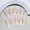 French False Nails Medium - 24Pcs Naked Cat's Eye French